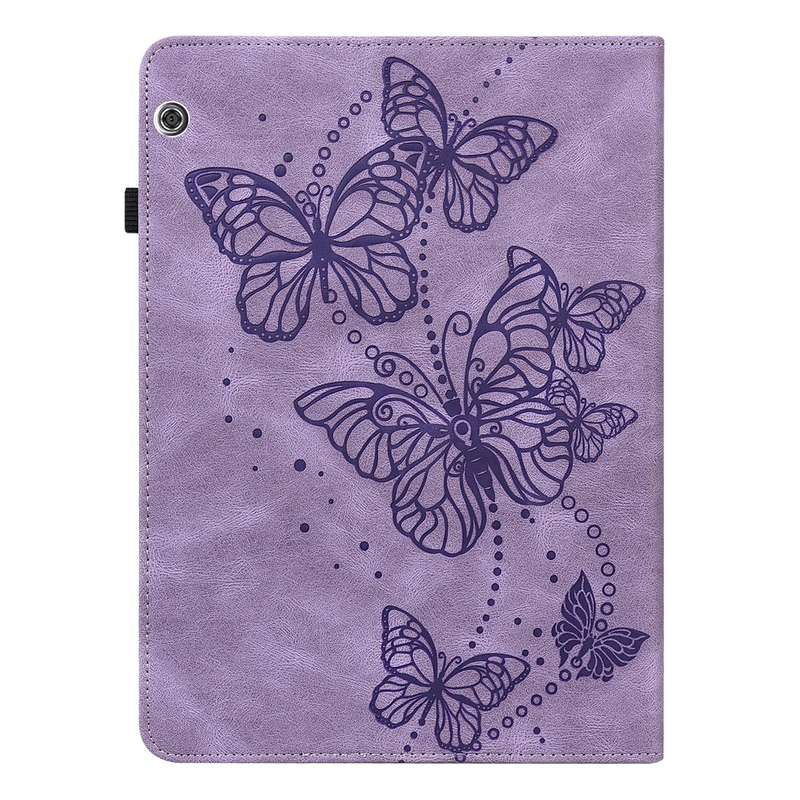 For Huawei MediaPad T5 10 inch Embossed Butterfly Pattern Horizontal Flip Leather Tablet Case(Pur...