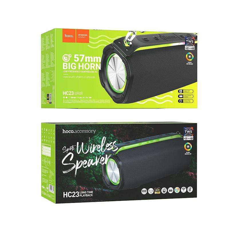 hoco HC23 Rick Outdoor Bluetooth 5.3 Speaker Support TF Card / FM / TWS(Black)