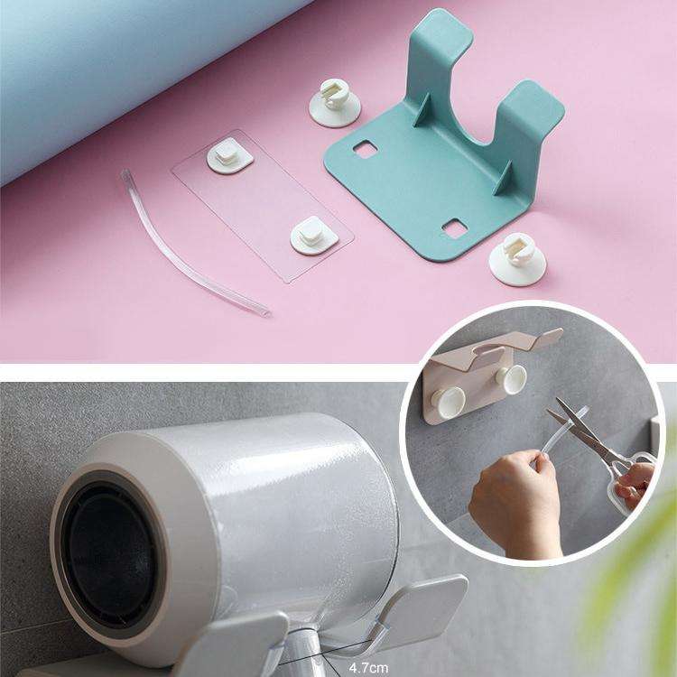 Bathroom Hair Dryer Rack Wall-mounted Hair Dryer Simple Rack(Light Green)