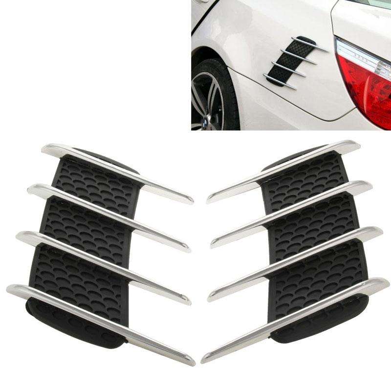 2 PCS Hood Side Shark Gill Simulation Air Flow Vent Fender Sticker for Car Decoration, Size: 22cm...