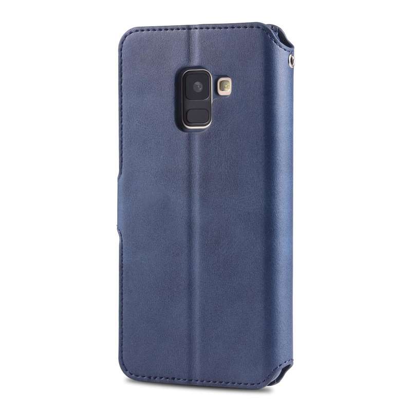 For Galaxy A6 2018 AZNS Calf Texture Magnetic Horizontal Flip PU Leather Case with Holder & Card ...