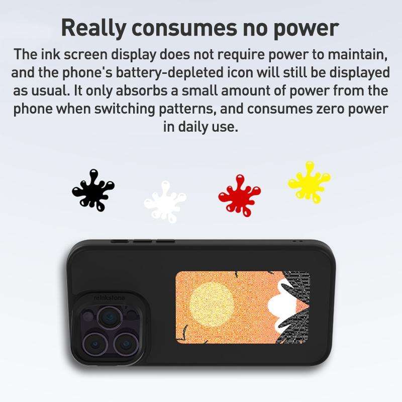 For iPhone 15 Pro Max NFC Four-Color E-ink Screen DIY Phone Case(Blue)