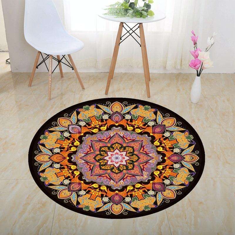 3D Illusion Stereo Vision Carpet Living Room Floor Mat, Size: 120x120cm(Round J)