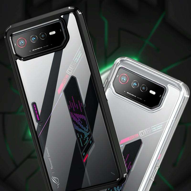 For Asus ROG Phone 6 Clear PC + TPU Shockproof Phone Case(Black)