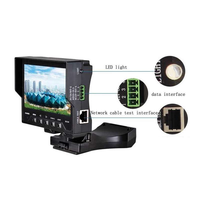 JSK-4300B 4.3 inch Handheld 12V Output Network Cable Monitoring Tester(With EU Plug Power Adapter)