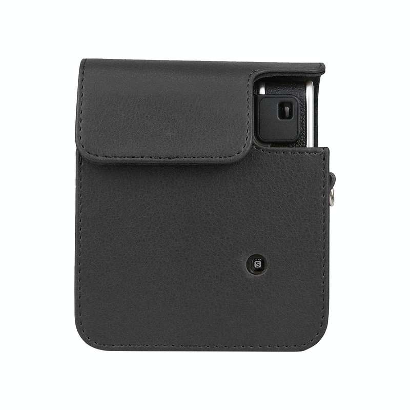 Full Body Camera Retro PU Leather Case Bag with Strap for FUJIFILM instax mini 40 (Black)