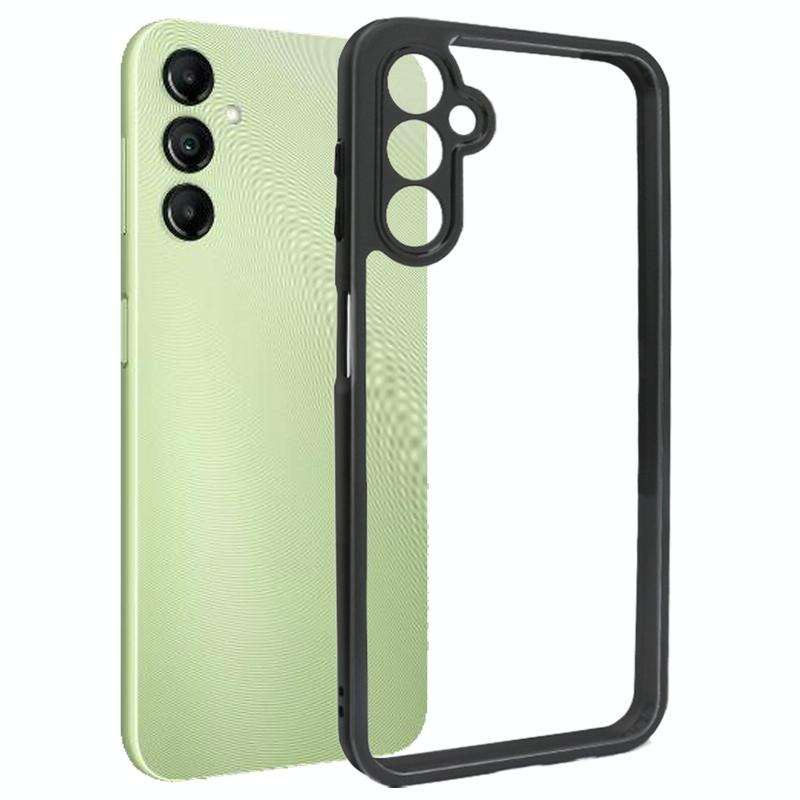 For Samsung Galaxy A14 5G / 4G Frosted TPU + Transparent PC Phone Case(Black)