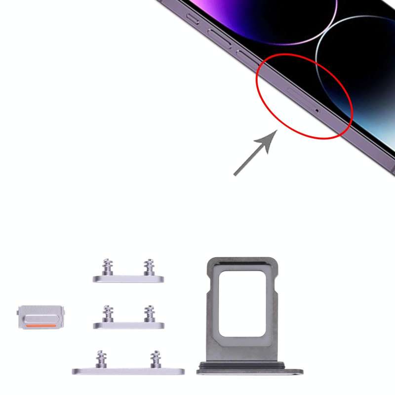 SIM Card Tray + SIM Card Tray + Side Keys for iPhone 14 Pro (Purple)