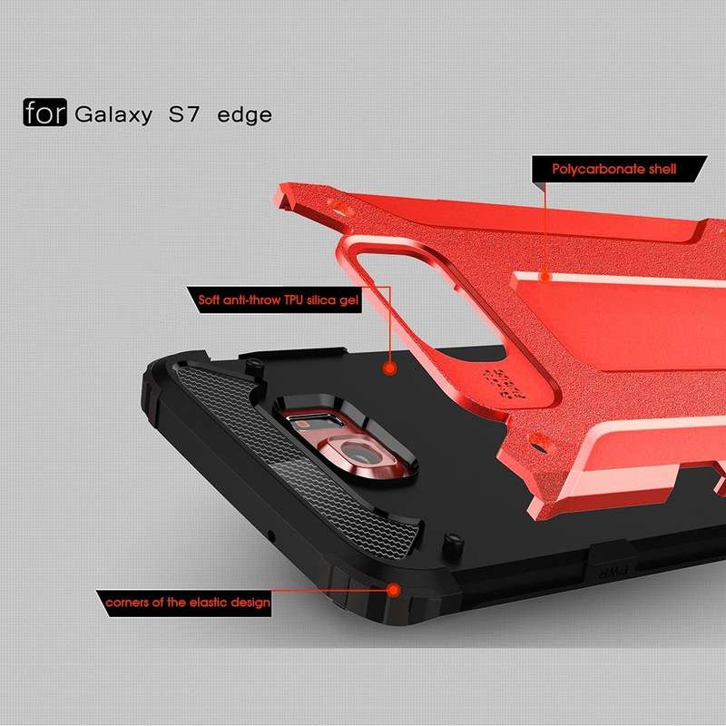 For Galaxy S7 Edge / G935 Tough Armor TPU + PC Combination Case (Red)