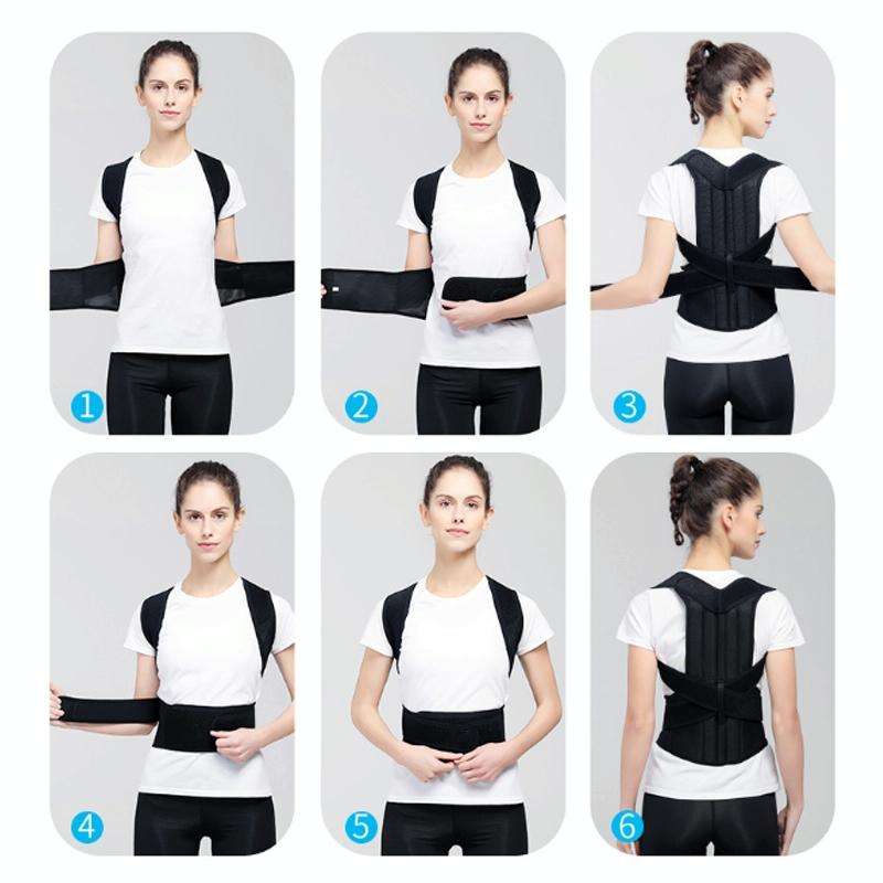 Kyphosis Correction Belt Spine Back Fixation Belt Correction Clothing, Size:XS(Black)