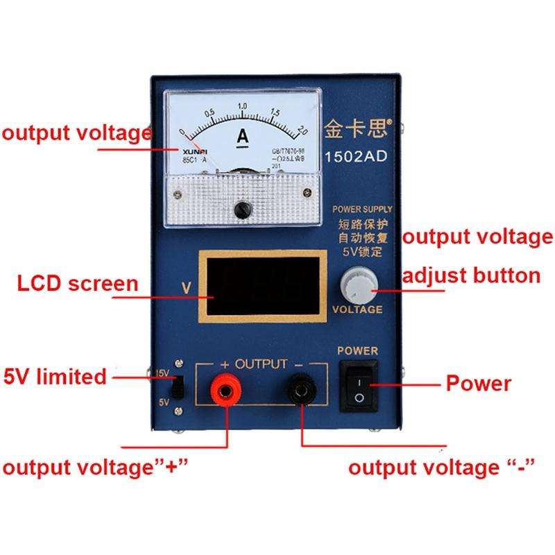 Kaisi KS-1502AD 15V 2A DC Power Supply Voltage Regulator Stabilizer Ammeter Adjustable Power Supp...