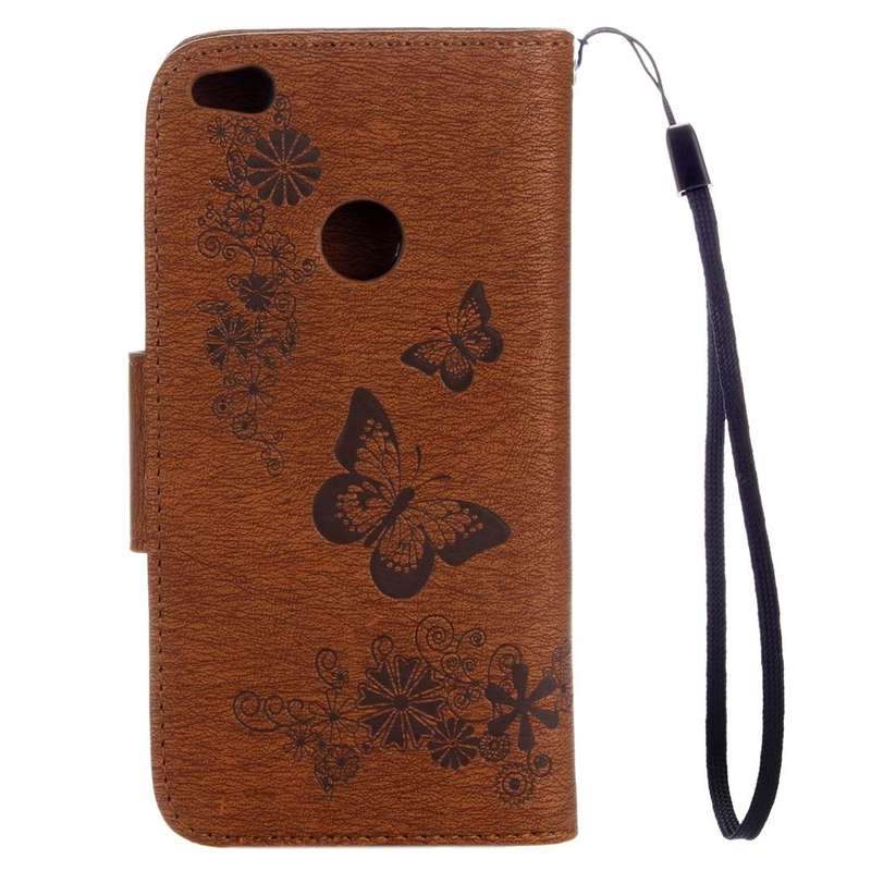For Huawei P8 Lite (2017) Butterflies Embossing Horizontal Flip Leather Case with Holder & Card S...