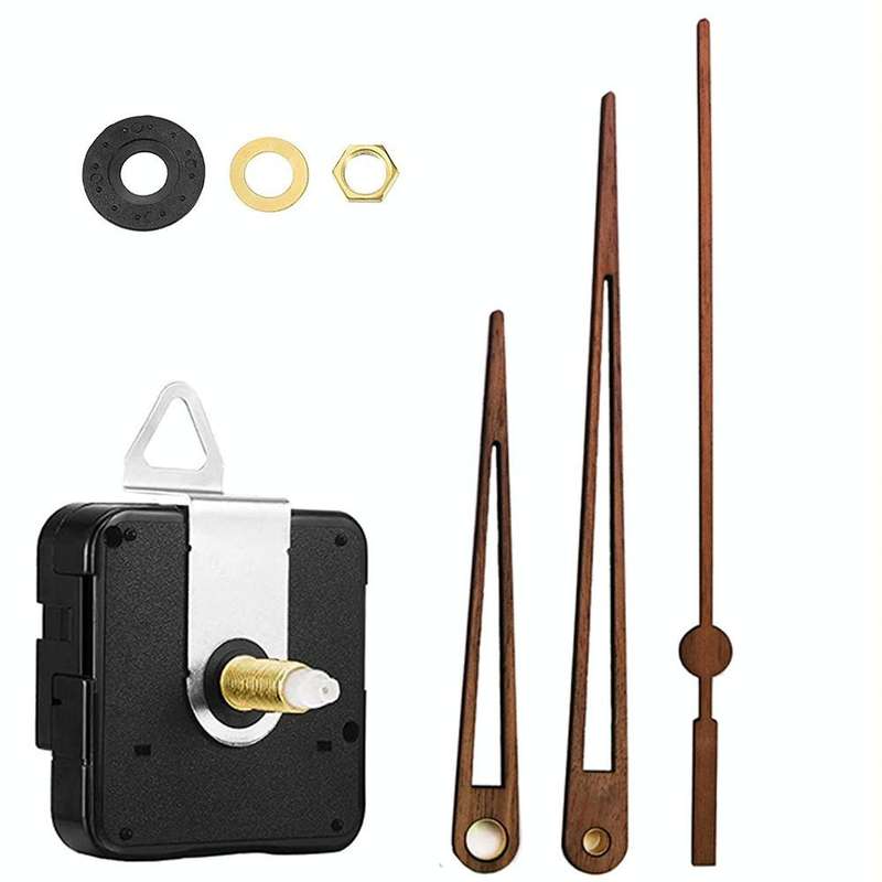 Quartz Clock Dial Repair Kit DIY Wall Clock Parts,Spec: Movement+S04 Wooden Needle