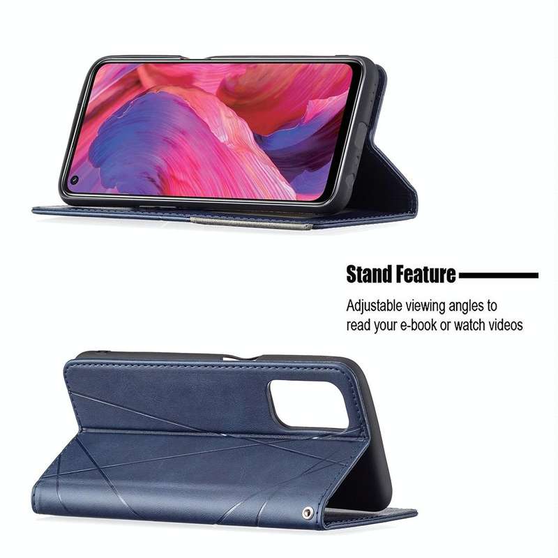 For OPPO A74 5G / A93 5G / A54 5G Rhombus Texture Horizontal Flip Magnetic Leather Case with Hold...