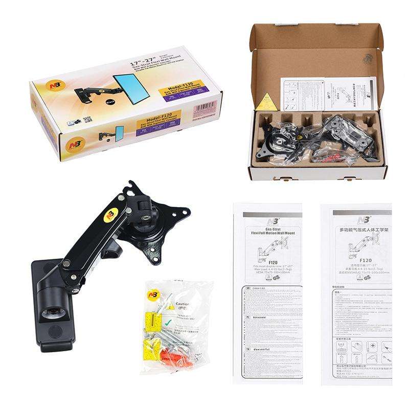 NORTH BAYOU Universal Telescopic Rotating Lifting Monitor Bracket, Model: F120 (Silver)
