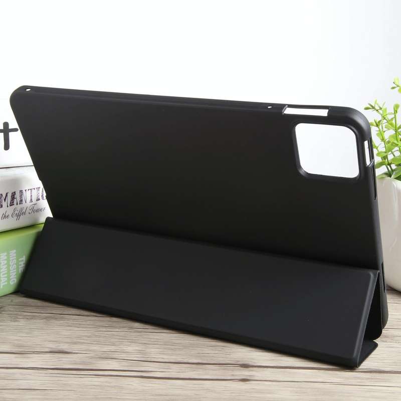 For Xiaomi Pad 6 / Pad 6 Pro Three-fold Holder Flip Tablet Leather Case(Black)