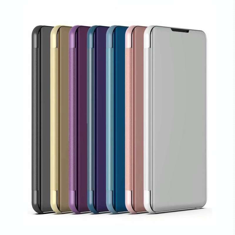 For Samsung Galaxy A71 5G Plated Mirror Horizontal Flip Leather Case with Holder(Silver)