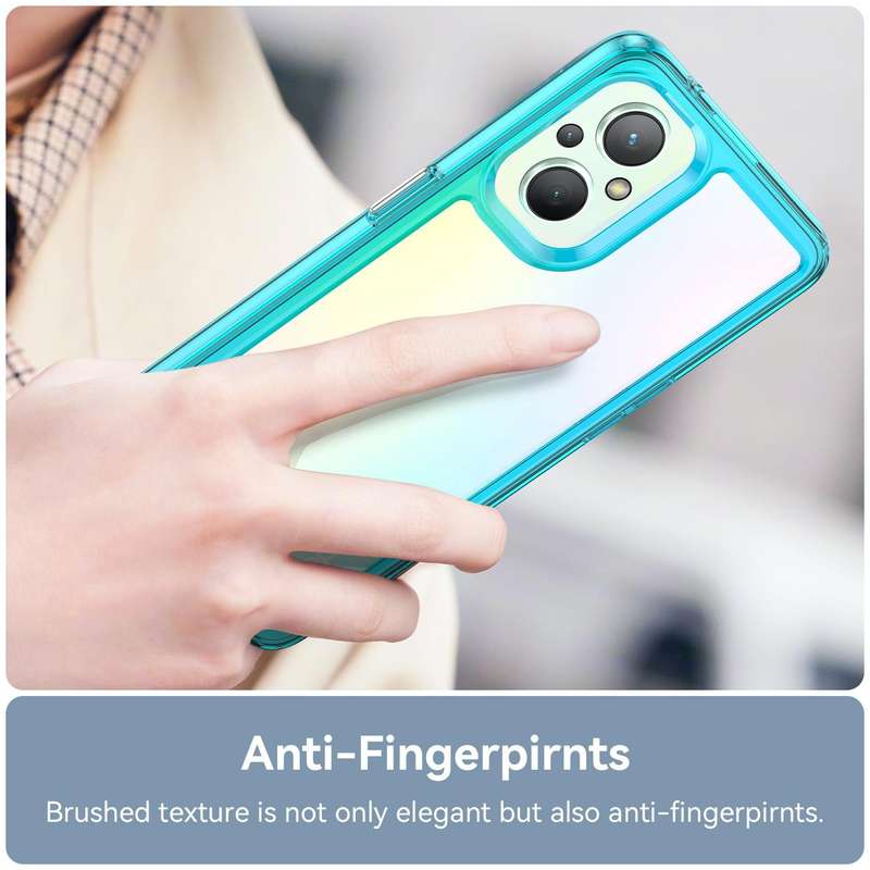 For OPPO Reno 7Z 5G Colorful Series Acrylic + TPU Phone Case(Transparent Blue)