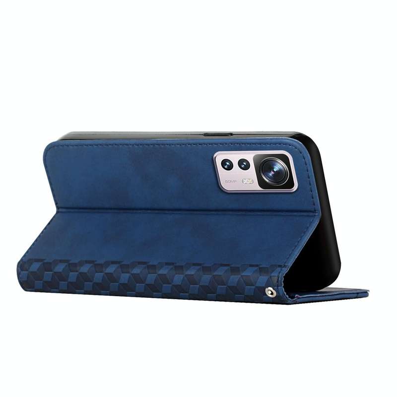 For Xiaomi 12T/12T Pro/Redmi K50 Ultra Diamond Splicing Skin Feel Magnetic Leather Phone Case(Blue)