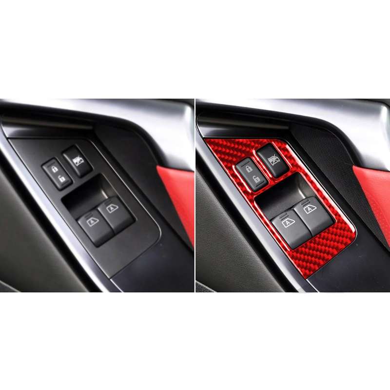 2 PCS / Set Carbon Fiber Car Window Lift Defogger Button Decorative Sticker for Nissan GTR R35 20...