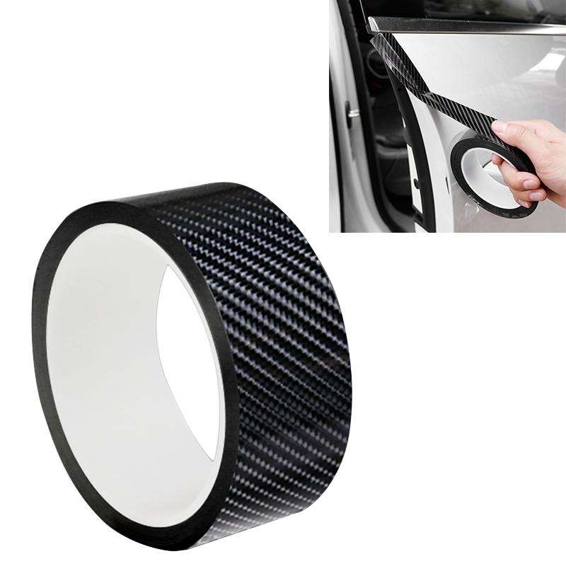 Universal Car Carbon Fiber Door Anti-collision Strip Protection Guards Trims Stickers Tape, Size:...