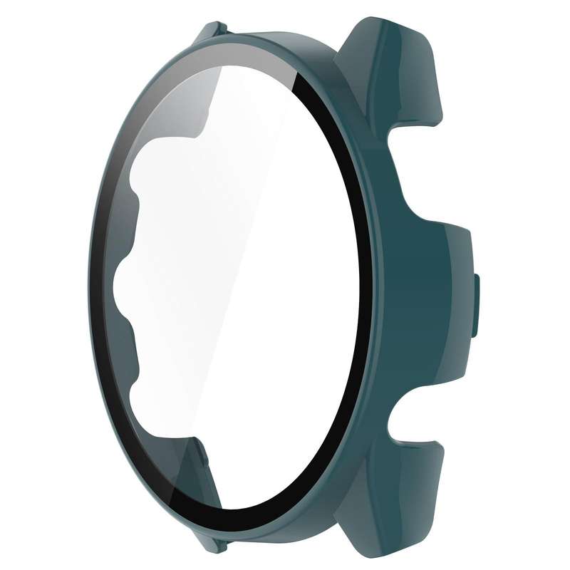 For Garmin Forerunner 265 PC + Tempered Glass Film Integrated Watch Protective Case(Pine Green)