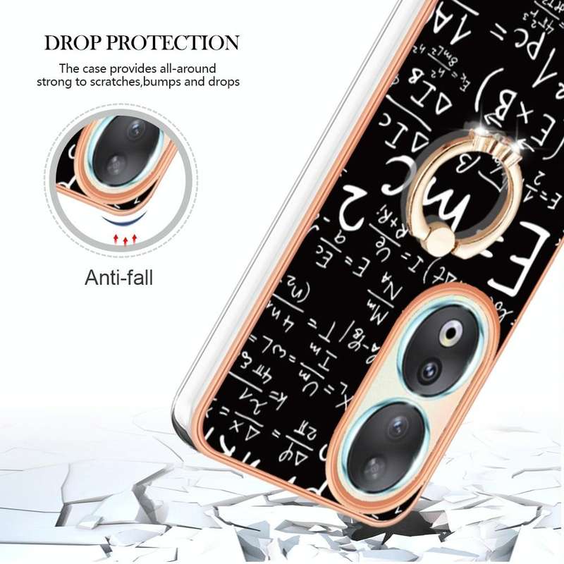 For Honor 90 5G Electroplating Dual-side IMD Phone Case with Ring Holder(Equation)