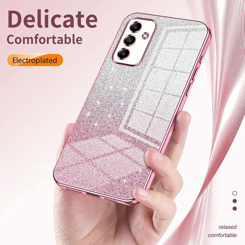 For Samsung Galaxy A05s Gradient Glitter Powder Electroplated Phone Case(Blue)