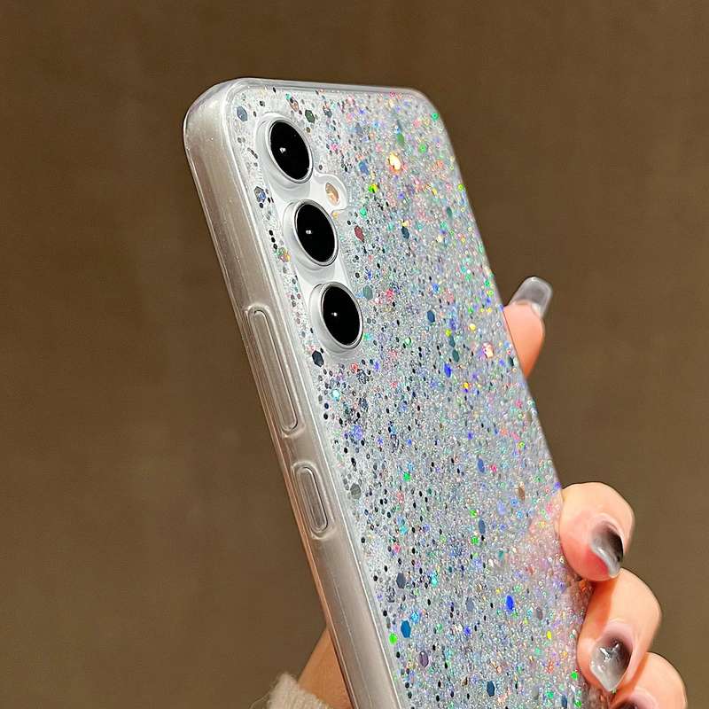 For Samsung Galaxy A54 5G Glitter Sequins Epoxy TPU Phone Case(Purple)