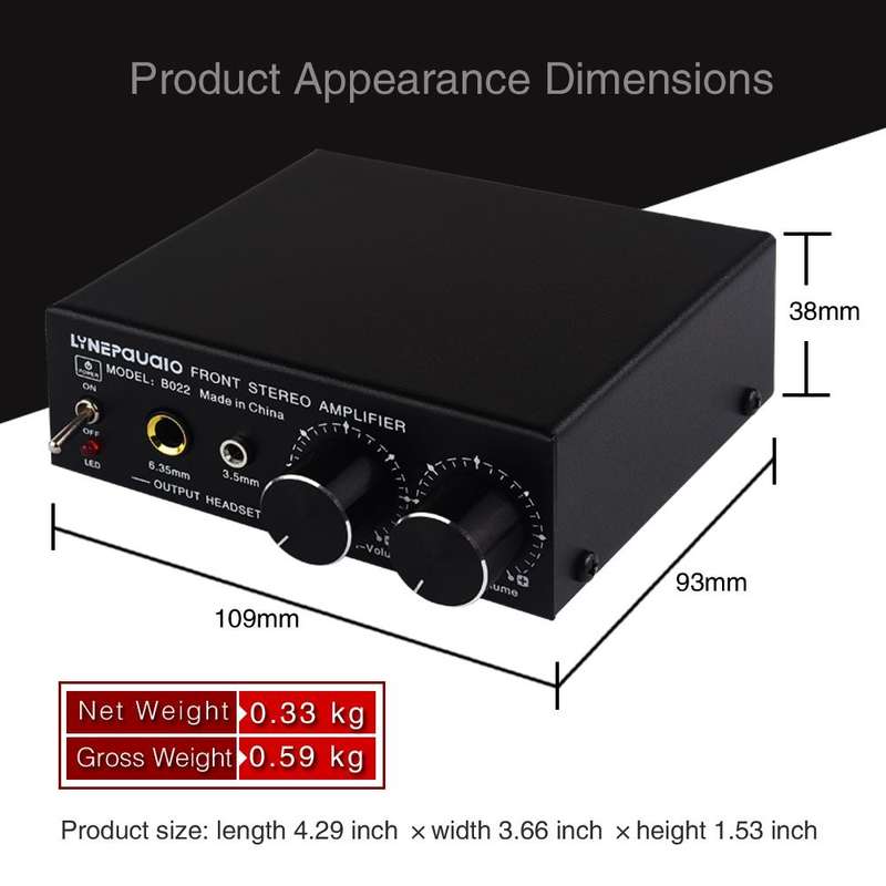 B022 Pre-Stereo Signal Amplifier Volume Booster Headphones Active Speaker Preamp Audio Amplifier
