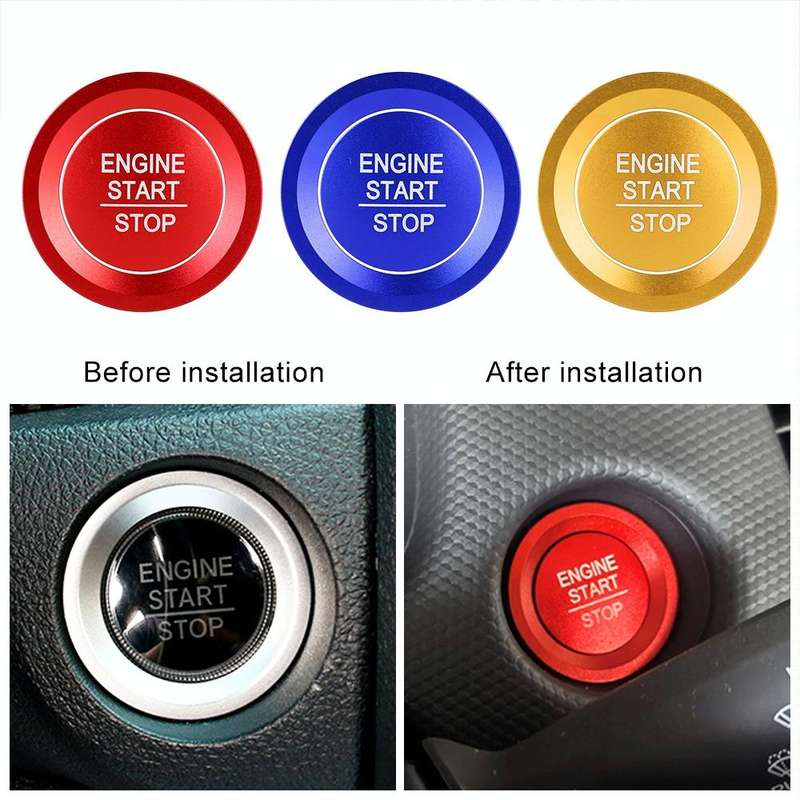 Car Engine Start Key Push Button Ring Trim Sticker for Honda(Red)