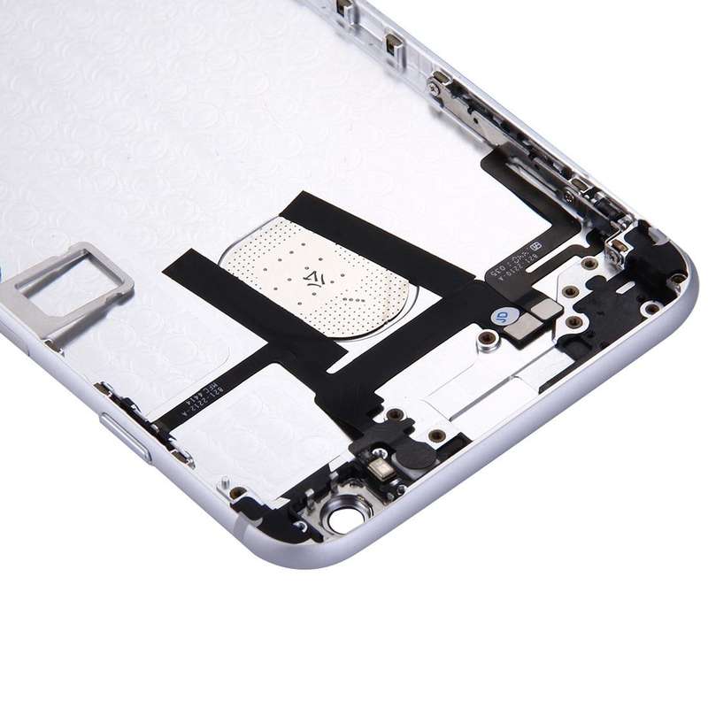 Full Housing Back Cover with Power Button & Volume Button Flex Cable for iPhone 6 Plus(Silver)