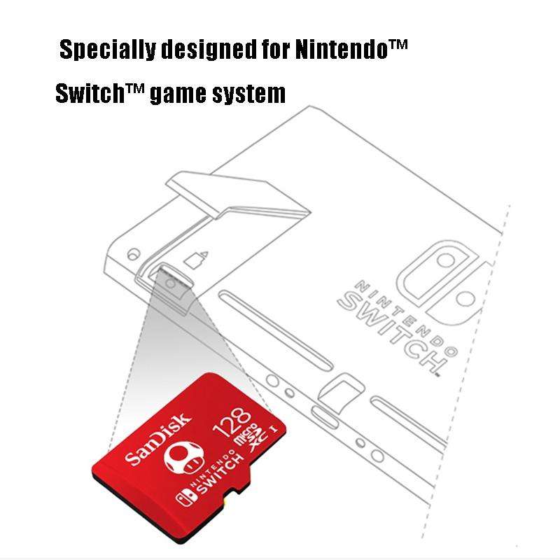 SanDisk SDSQXAO TF Card Micro SD Memory Card for Nintendo Switch Game Console, Capacity: 128GB Red