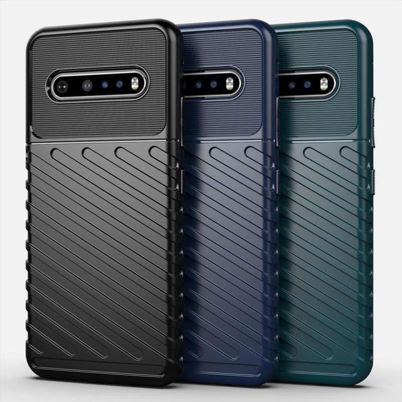 For LG V60 ThinQ Thunderbolt Shockproof TPU Soft Case(Black)