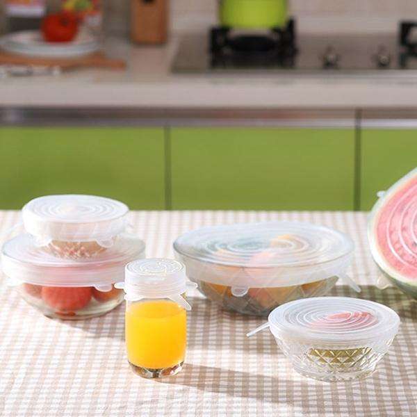 6 PCS / Set Food Grade Silicone Sealing Lids Fresh Keeping Covers