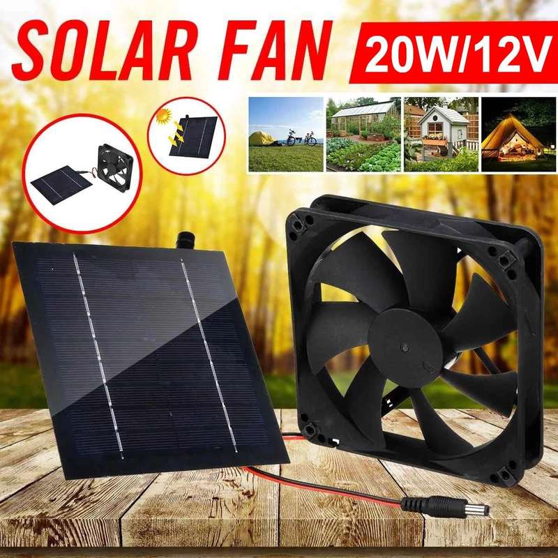 Al-043 20W Solar Mini Fan Bathroom Kitchen Solar Exhaust Fan