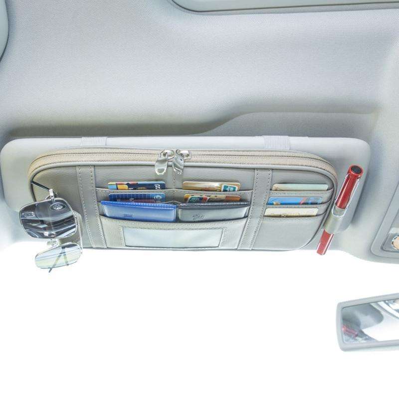 Universal Car Multi-functional Sun Visor Card Clip Bags Glasses Bill Clip Holder (Grey)