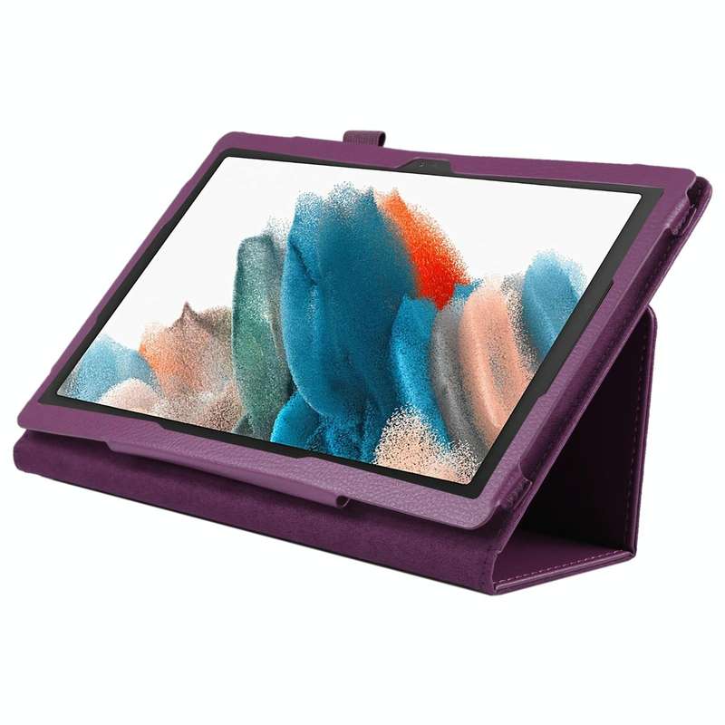 For Samsung Galaxy Tab A8 10.5 2021 Litchi Texture Solid Color Leather Tablet Case(Purple)