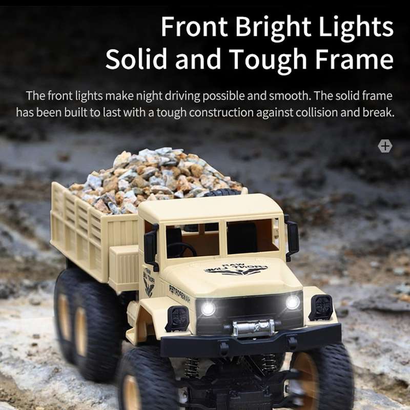 JJR/C 1:18 2.4Ghz 4 Channel Remote Control Dongfeng 8 Six-wheeled Armor Truck Vehicle Toy(Yellow)