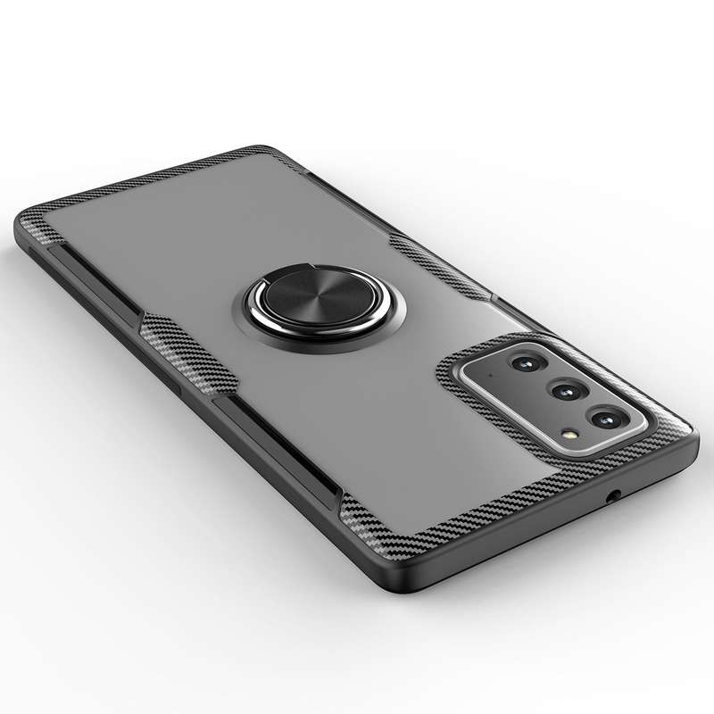 For Samsung Galaxy Note 20 Shockproof Transparent TPU + Acrylic Protective Case, with Ring Holder...