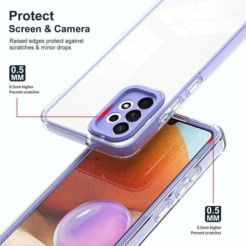 For Samsung Galaxy A33 5G 3 in 1 Clear TPU Color PC Frame Phone Case(Purple)