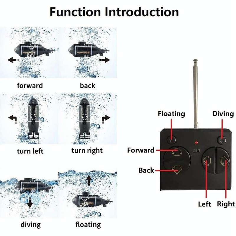 Children 2.4G Electric Six-Way Mini Submarine Model Boy Playing In Water Remote Control Boat Nucl...