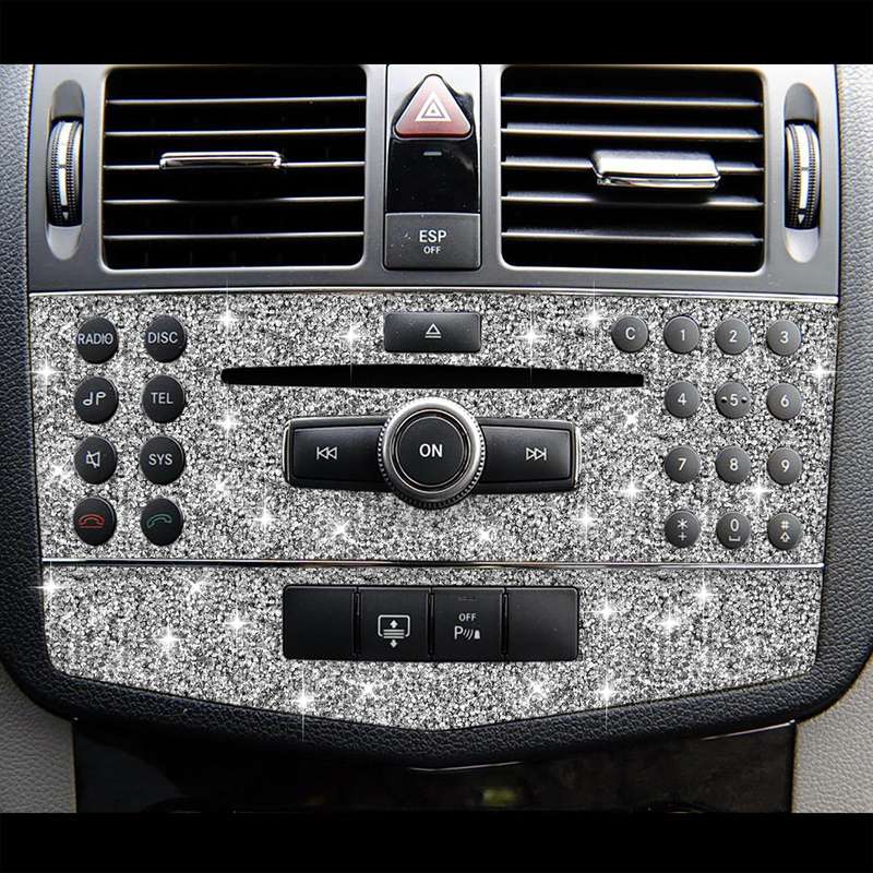 For Mercedes-Benz C-class W204 2007-2010 Car Central Control Panel C Diamond Decorative Sticker, ...
