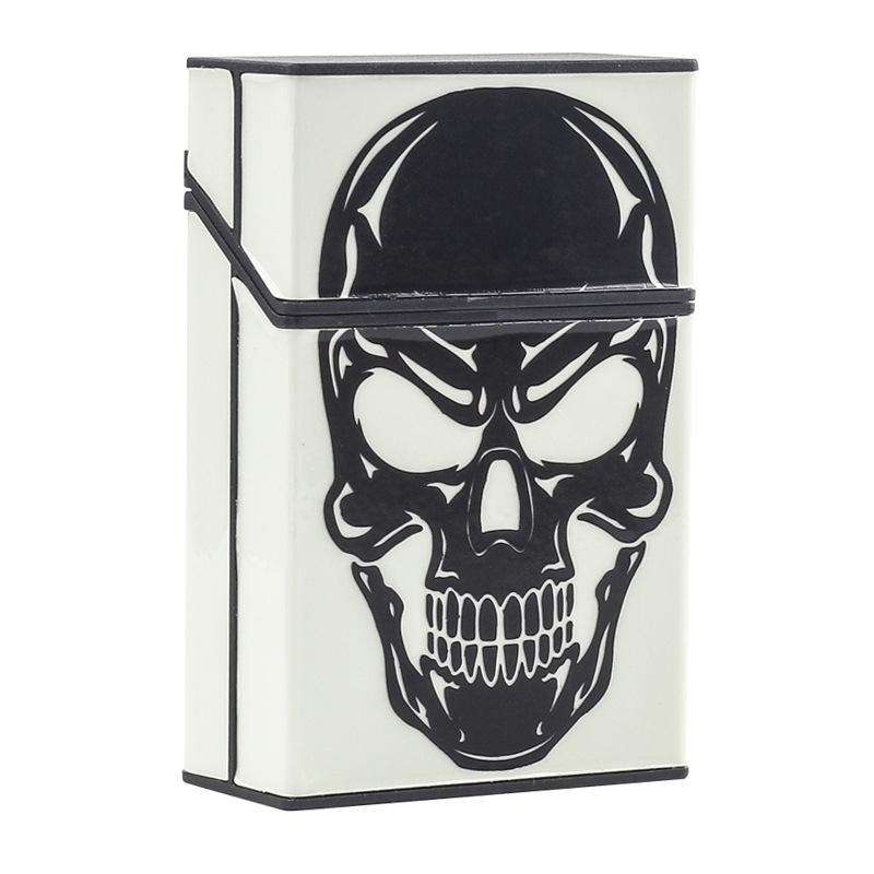 Luminous Cigarette Case Personalized Automatic Snap Cover Storage Cigarette Case(White Eyes)