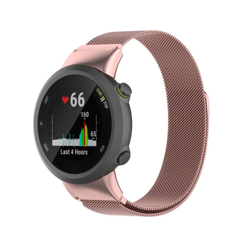 For Garmin Forerunner 45 / 45S / Swim 2 Milanese Watch Band(Rose Pink)
