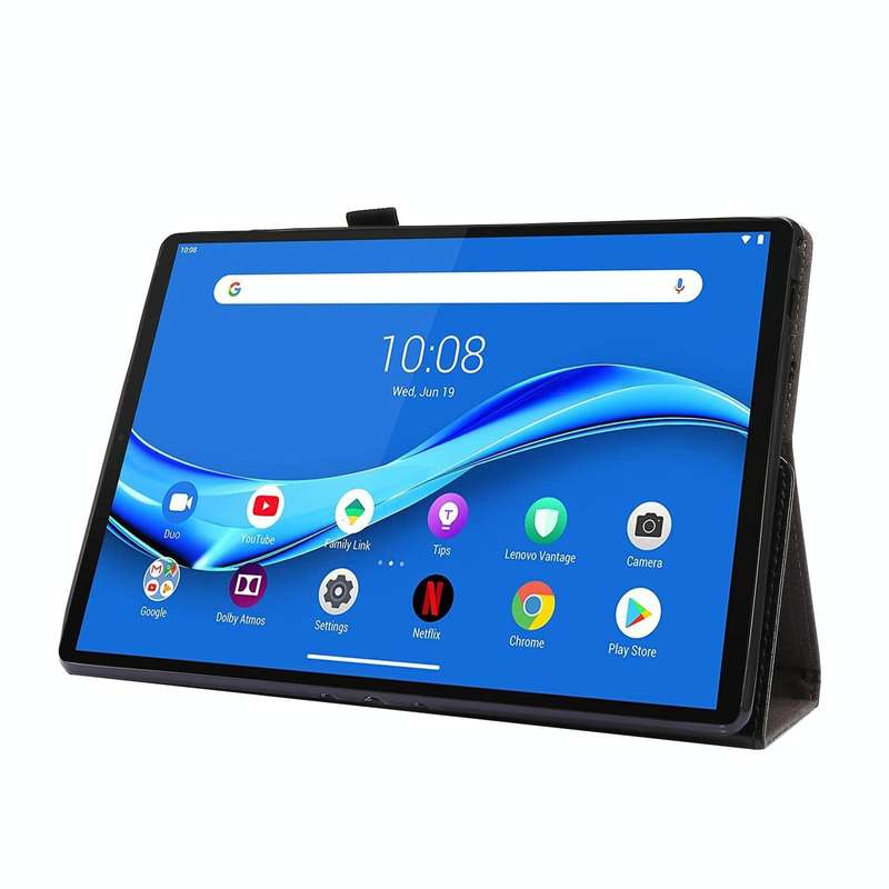 For Lenovo Tab M10 Crazy Horse Texture Horizontal Flip Leather Case with 2-folding Holder & Card ...