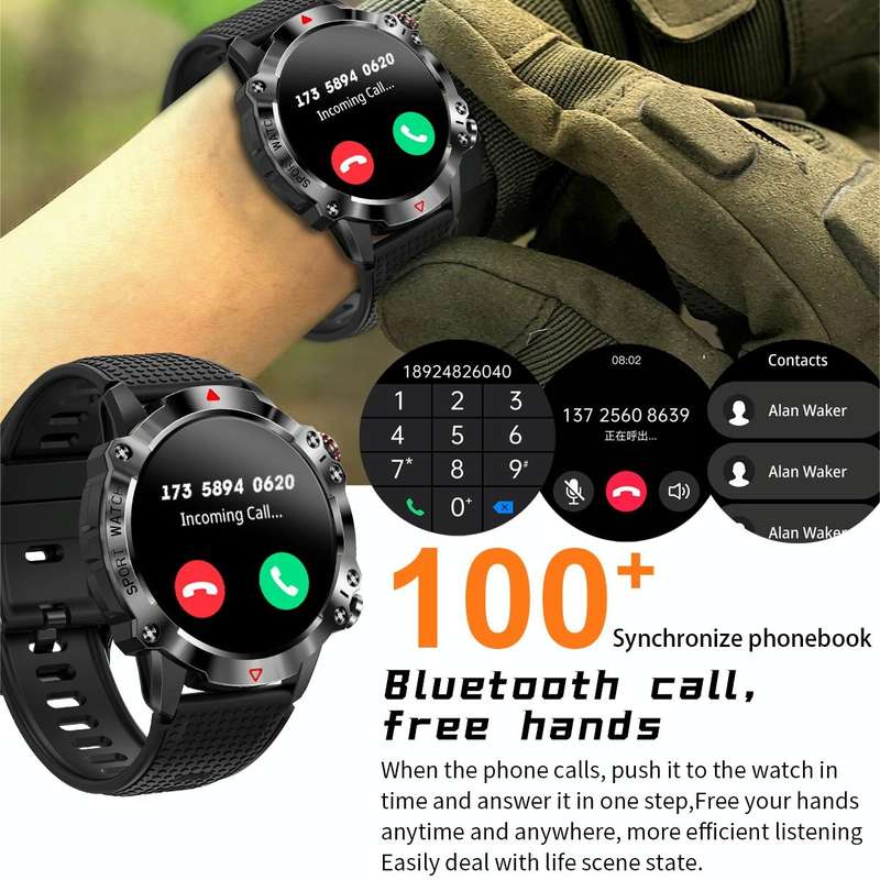 K10 1.39 inch IP67 Waterproof Smart Watch, Support Heart Rate / Sleep Monitoring(Black Silver)