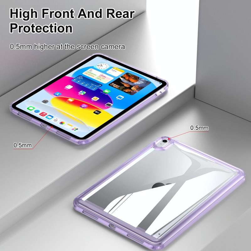 For iPad 10th Gen 10.9 2022 Transparent Acrylic Tablet Case(Black)