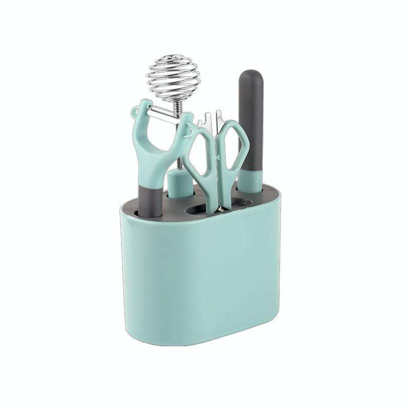 5 PCS / Set Stainless Steel Peeler Kitchen Gadgets Set With Storage Holder