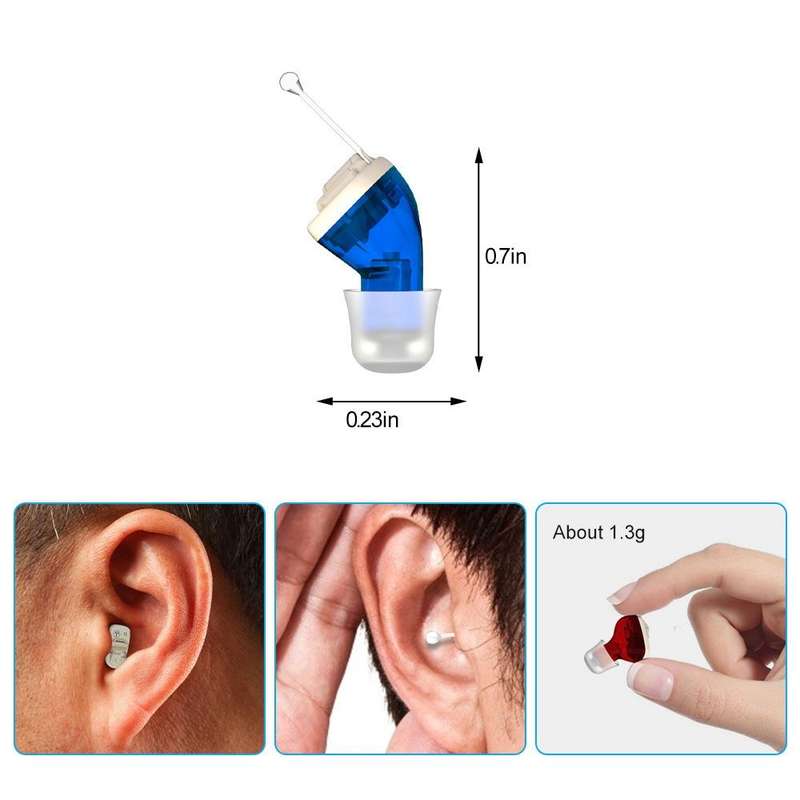 AN127 Invisible In-Ear Hearing Aid Sound Amplifier For The Elderly And Hearing Impaired(Blue Left...